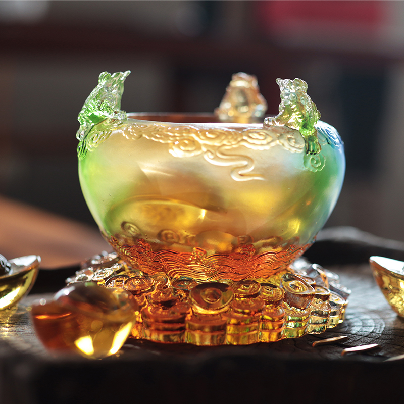 Kryształowa szklana misa na skarby z rogu obfitości
