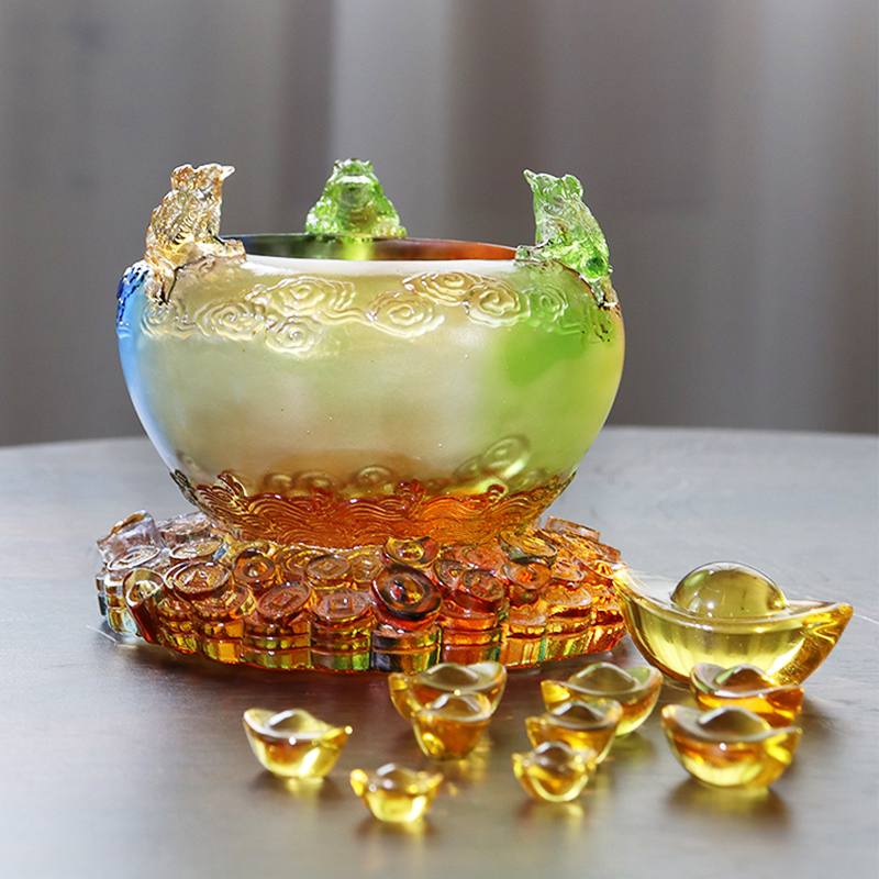 Kryształowa szklana misa na skarby z rogu obfitości