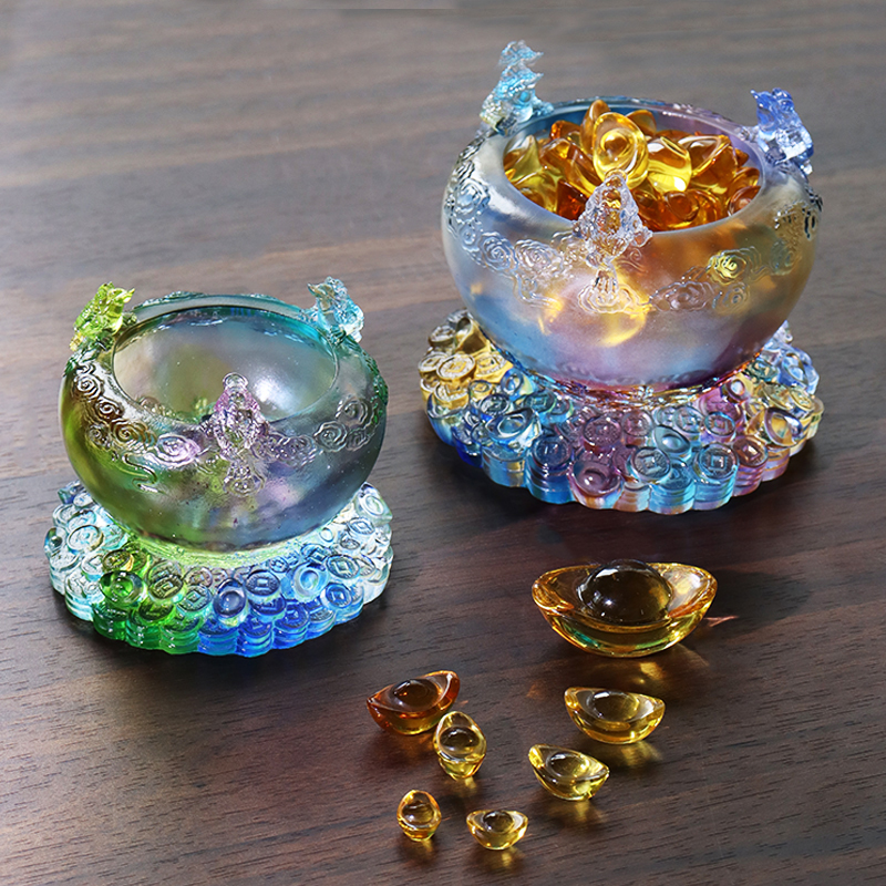 Kryształowa szklana misa na skarby z rogu obfitości