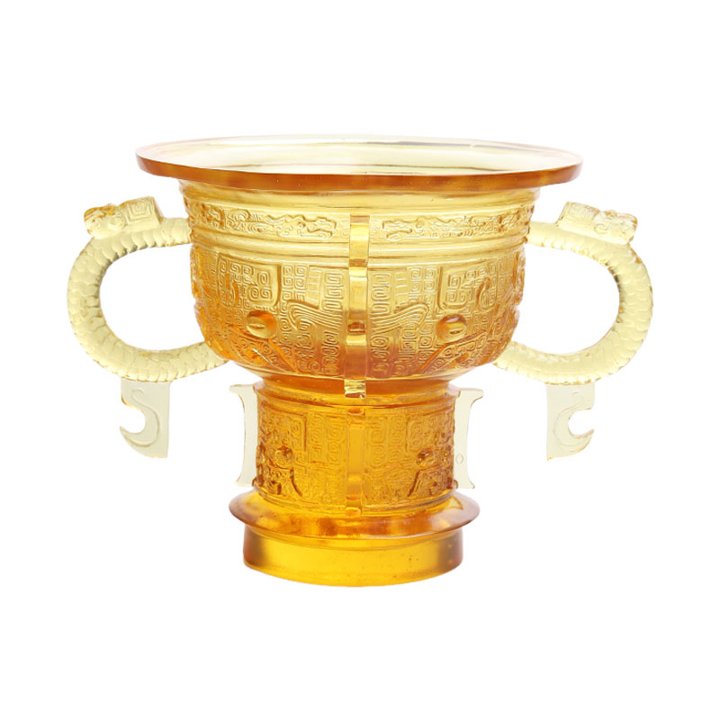 Chiński statyw z rączką ze smoczych uszu i wzorem w ciernie