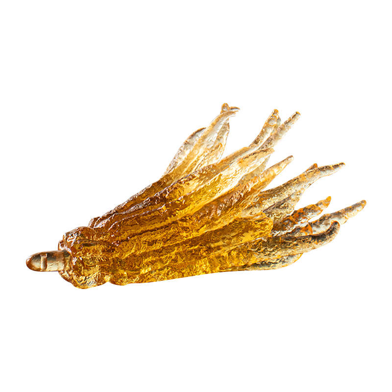 Uchwyt na kadzidełko ze szkła w kolorze złotym, ręcznie wykonany