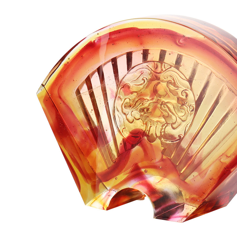 Chińskie ozdoby ze szkła przeszklonego w kształcie wachlarza