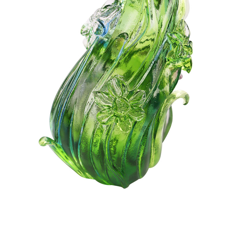 Świecznik ze szkła kryształowego w kształcie lotosu