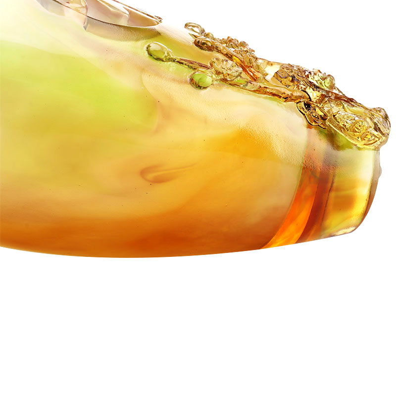 Dekoracje domu Kwiat śliwy Rzeźbiony projekt Wazon ze szkła bursztynowego