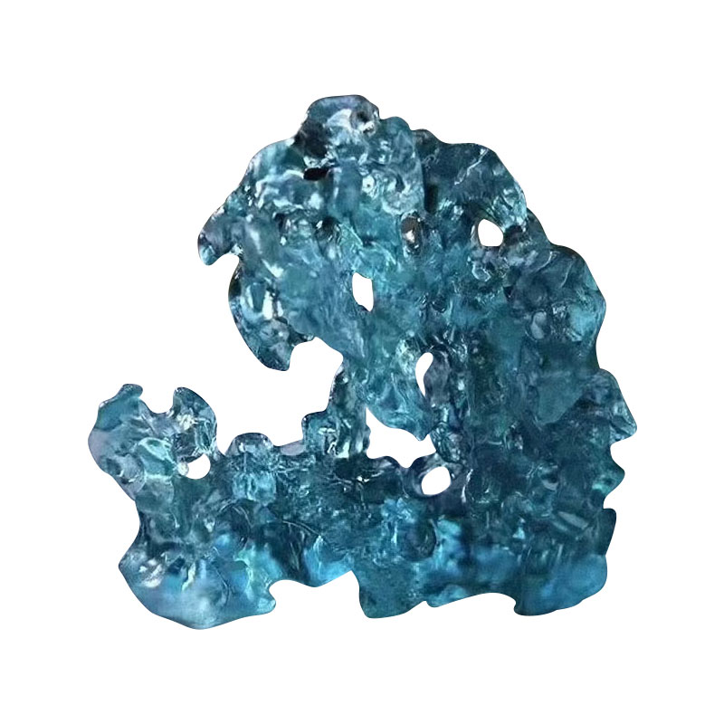 Ozdoby szklane w kształcie skałek w kolorze niebieskim