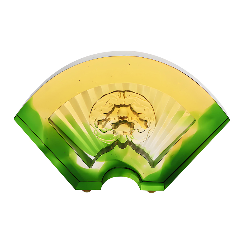 Chińskie ozdoby ze szkła przeszklonego w kształcie wachlarza