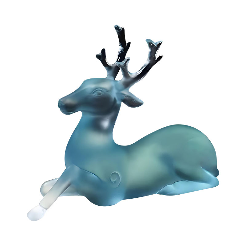 Uchwyt na pędzle w kształcie jelenia z niebieskiego szkła