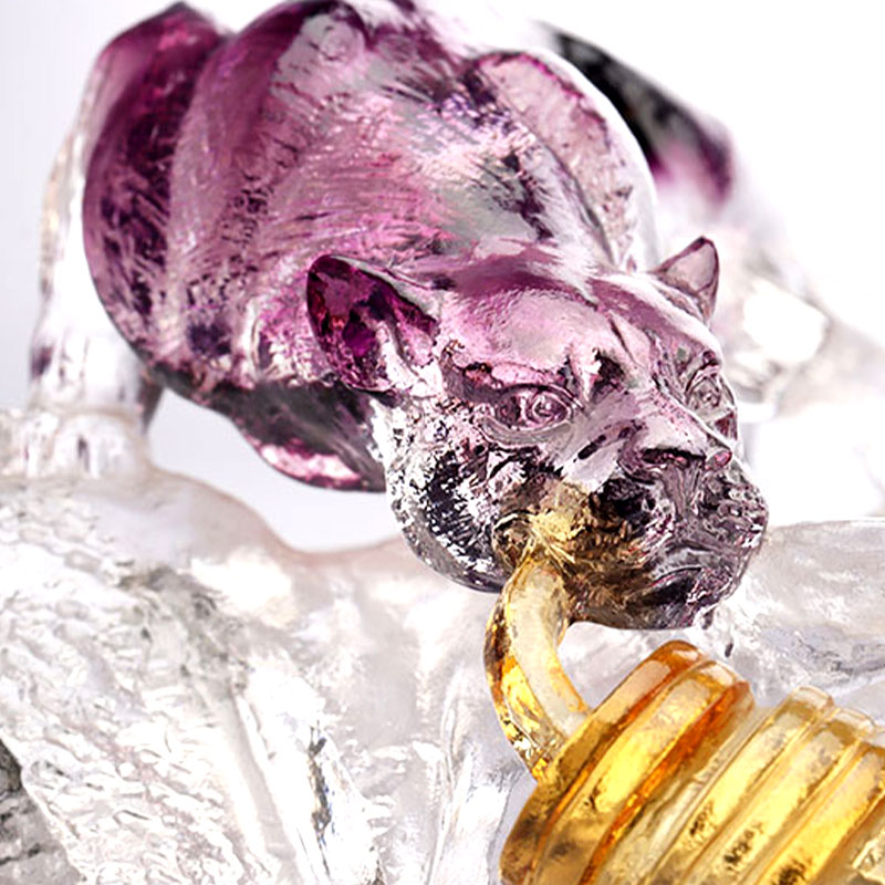 Sztuka dekoracyjna szklana owalna taca na owoce