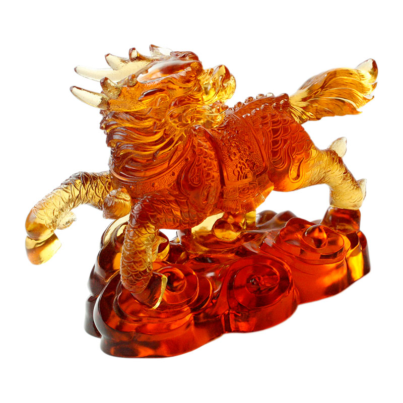 Ozdoby z mitycznego bestii ze szkła bursztynowego