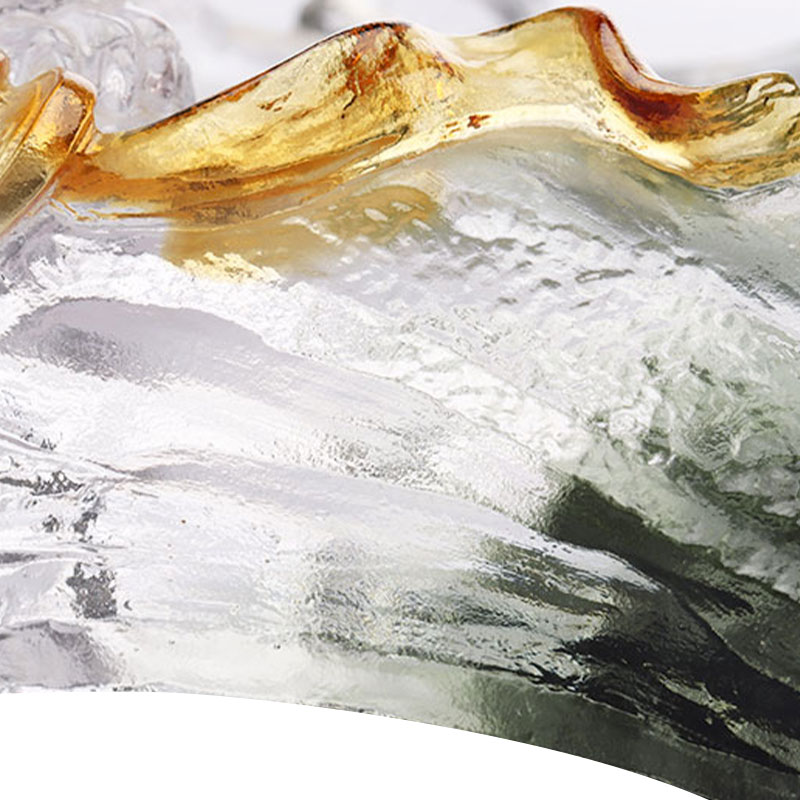 Sztuka dekoracyjna szklana owalna taca na owoce