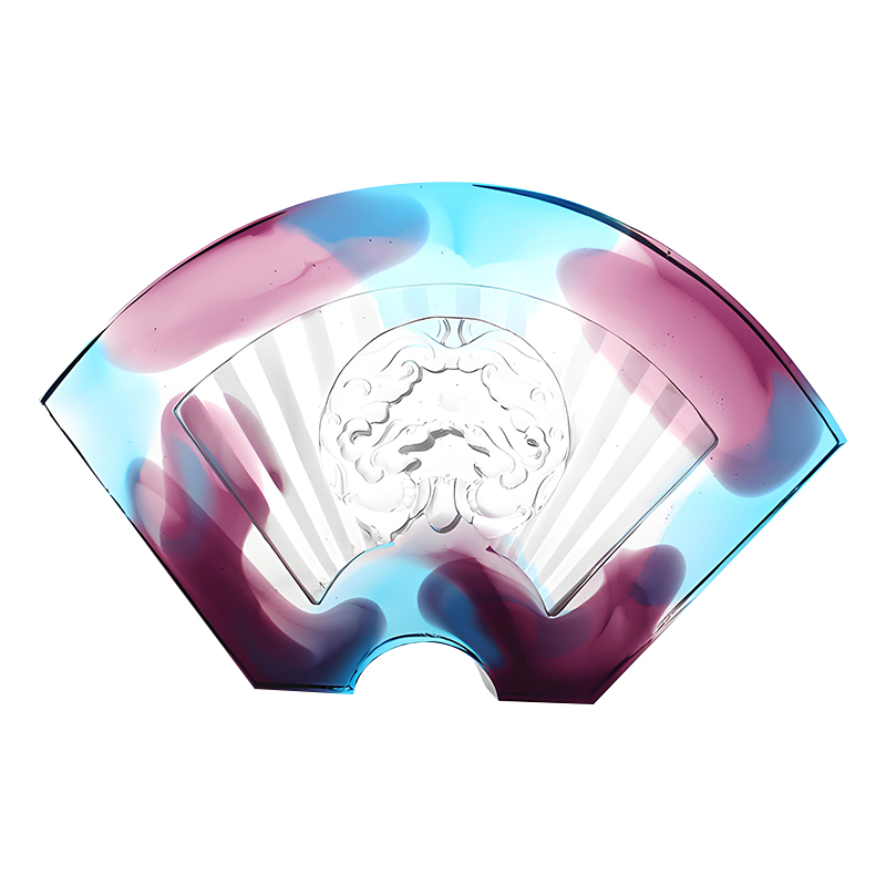 Chińskie ozdoby ze szkła przeszklonego w kształcie wachlarza