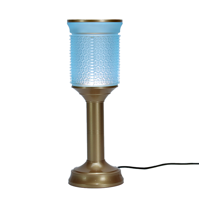 Jasnoniebieski zestaw szklanych ołtarzy buddyjskich z serii Ruyi