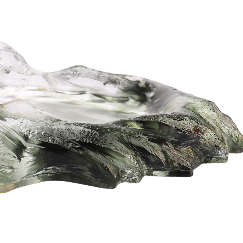 Sztuka dekoracyjna szklana owalna taca na owoce