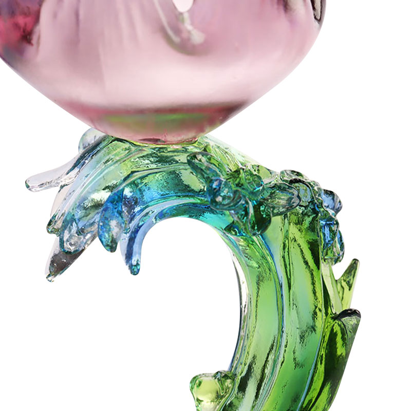 Świecznik ze szkła kryształowego w kształcie lotosu