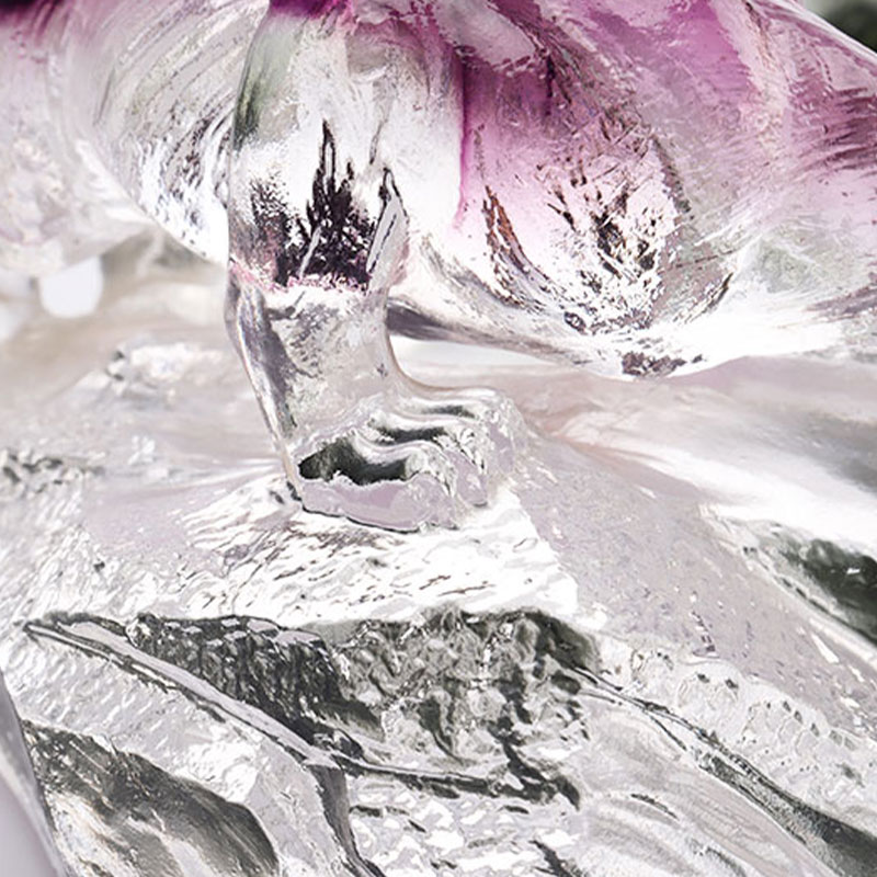 Sztuka dekoracyjna szklana owalna taca na owoce