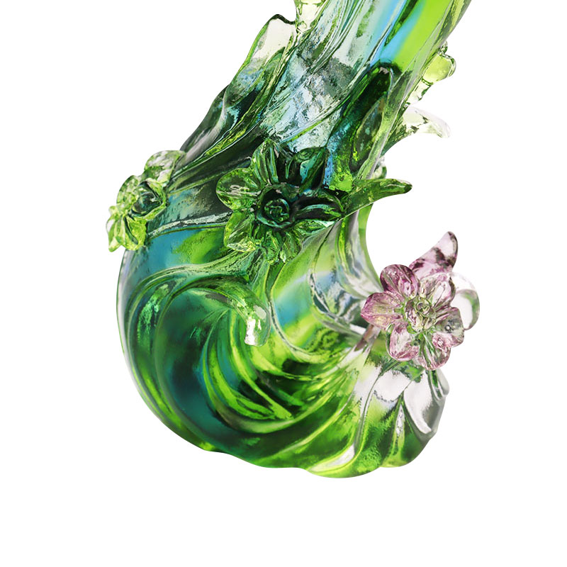 Świecznik ze szkła kryształowego w kształcie lotosu