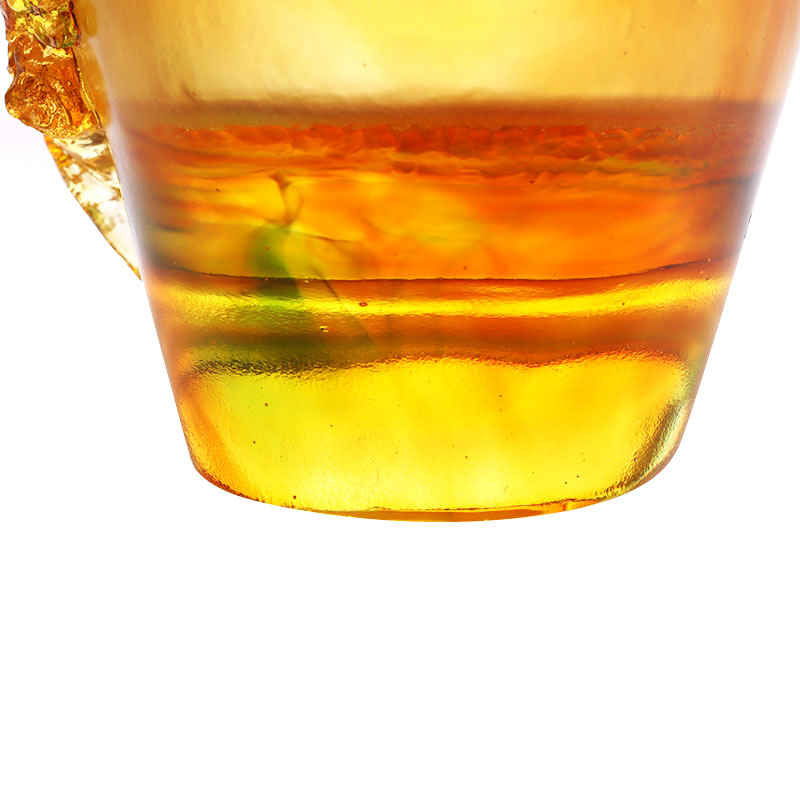 Dekoracje domu Kwiat śliwy Rzeźbiony projekt Wazon ze szkła bursztynowego