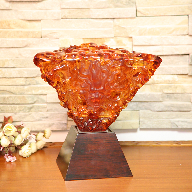 Ozdoby na biurko z lampy dekoracyjnej ze szkła pomarańczowego