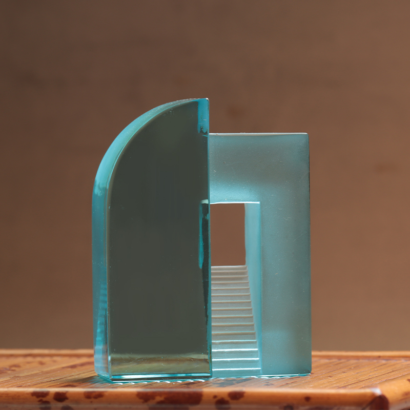 Gradientowe niebieskie szkło matowe, chińskie ozdoby do zabawek