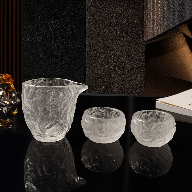 Zestaw przezroczystych szklanych filiżanek do herbaty w kształcie bąbelków do użytku w biurze domowym