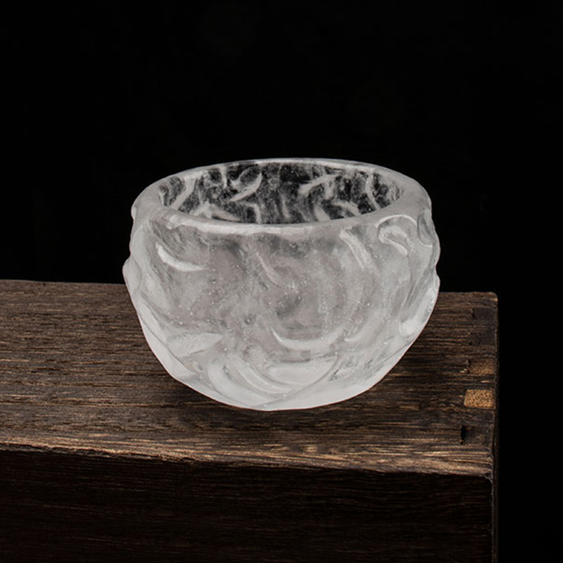 Zestaw przezroczystych szklanych filiżanek do herbaty w kształcie bąbelków do użytku w biurze domowym