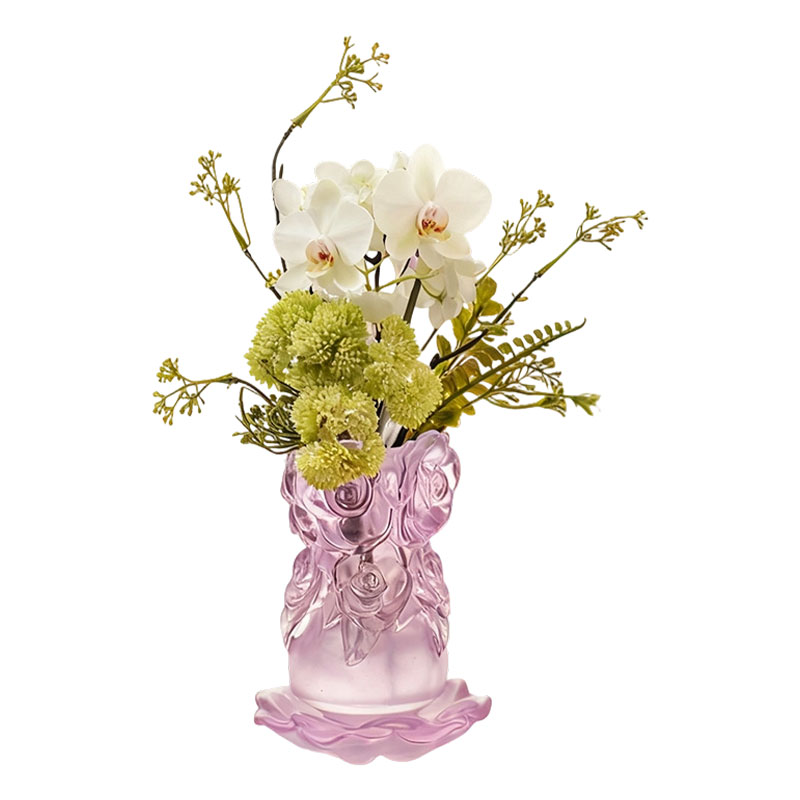 Proces odlewania metodą traconego wosku Szklany wystrój domu Wazon ze szkła kryształowego „Wazon z różami”